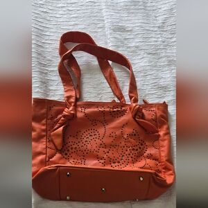 Roberta Gandolfi Italian Leather Orange Tote
